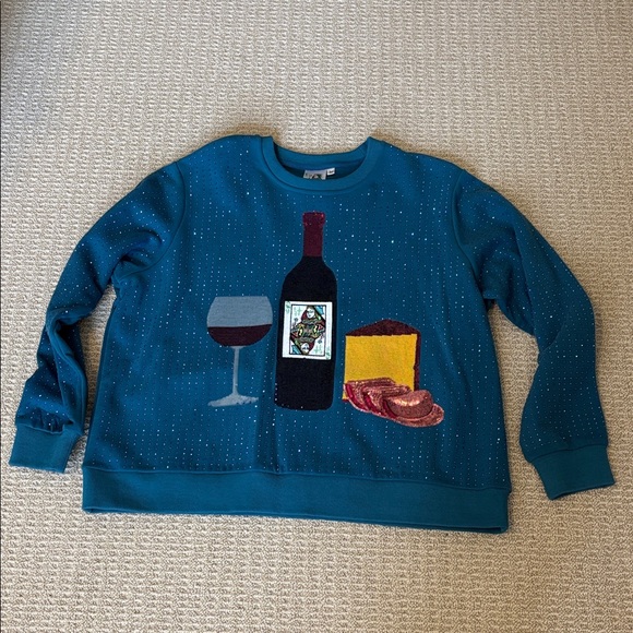 Queen of Sparkles Wine & Cheese Sweatshirt - Picture 2 of 5